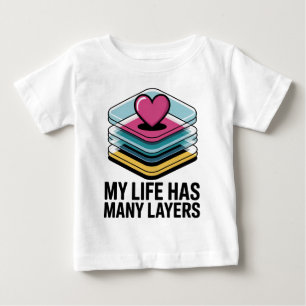 Para Bebê Camadas da Vida de Designer Gráfico CMYK Camiseta