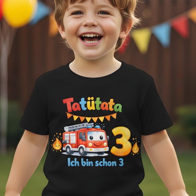 Para Bebê Caminhão de Bombeiros Tatütata Camiseta Infantil d (Criador carregado)