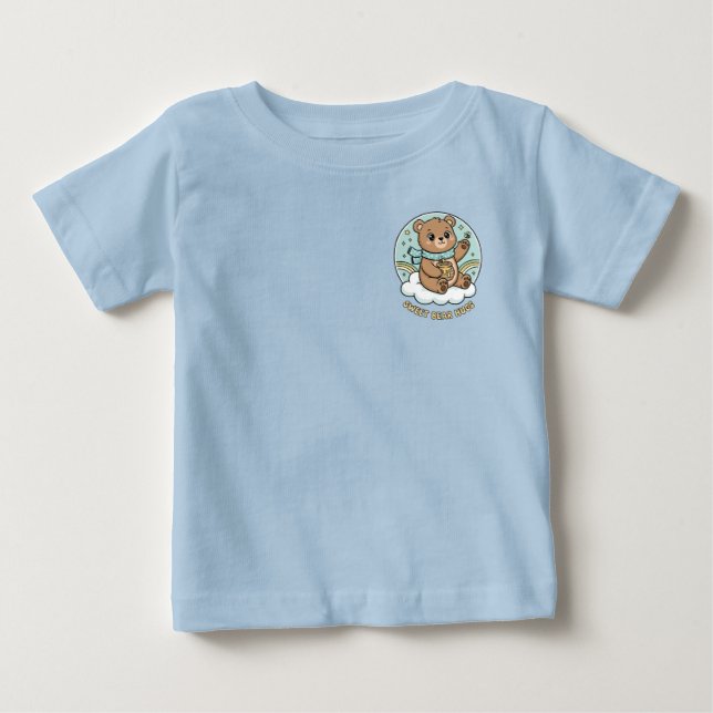 Para Bebê Camiseta Abraço de Urso Doce (Frente)