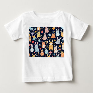 Para Bebê Camiseta Adorável de Animais Bebês em Pastel Suave