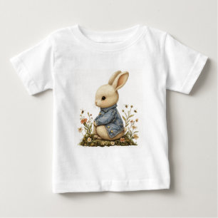 Para Bebê Camiseta Adorável do Coelho Elora Toddler