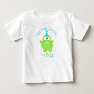 Para Bebê Camiseta Adorável do Monstro Primeiro Aniversário