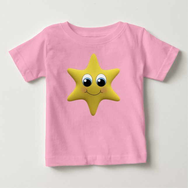 Para Bebê Camiseta Anime Toon Star Baby (Frente)