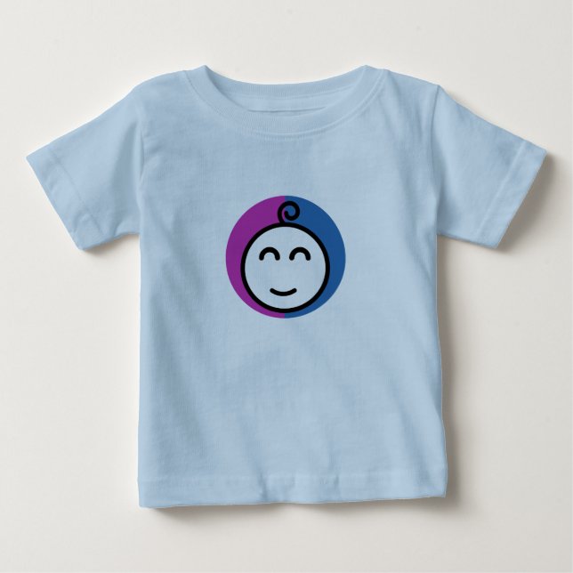 Para Bebê Camiseta Azul Baby (0-24M) (Frente)