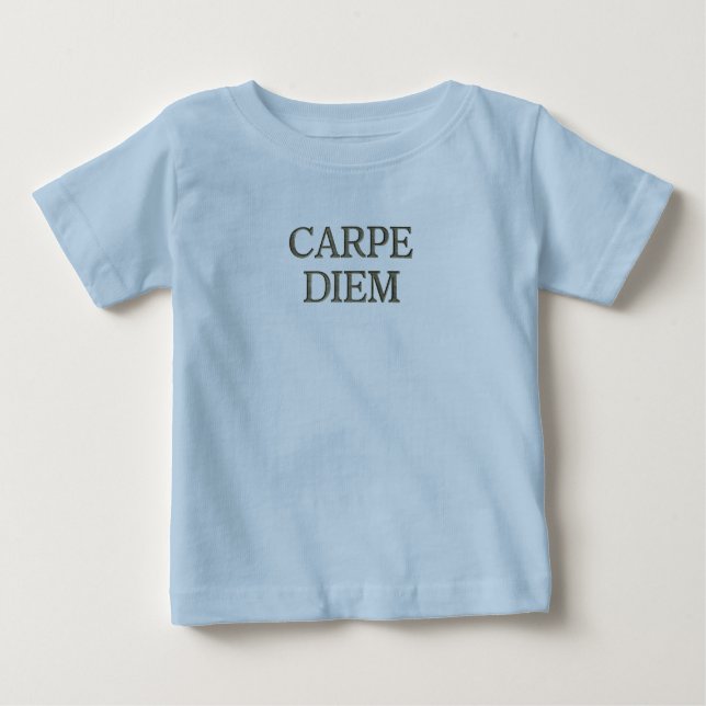 Para Bebê Camiseta azul-bebê Carpe Diem (Frente)