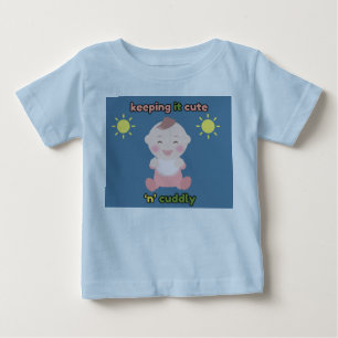 Para Bebê Camiseta Azul-Bebê Fofa e Aconchegante