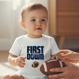 Para Bebê Camiseta Azul Marinho Primeira Descida Futebol Pri