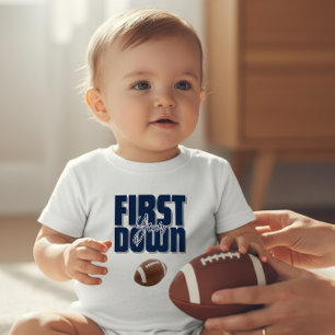 Para Bebê Camiseta Azul Marinho Primeira Descida Futebol Pri