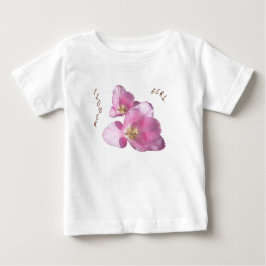 Para Bebê Camiseta Babados Menina Flor Tulipas Rosa Ensolara