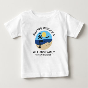 Para Bebê Camiseta Básica Masculina de Férias Familiares Per