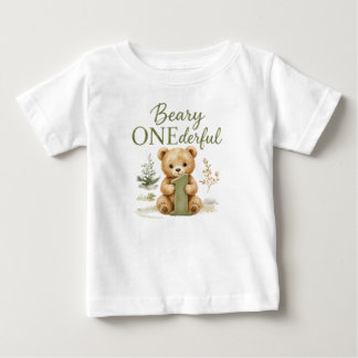 Para Bebê Camiseta Beary ONEderful 1º Aniversário