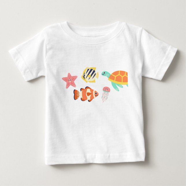 Para Bebê Camiseta bebé crianças oceano  (Frente)