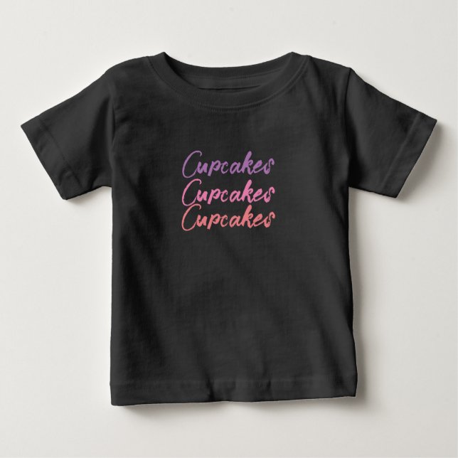 Para Bebê Camiseta Bebe Cupcakes Bonitos Doce (Frente)