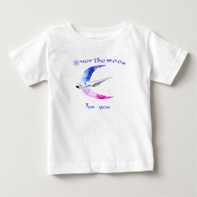 Para Bebê Camiseta bebé espaço além da lua (Frente)