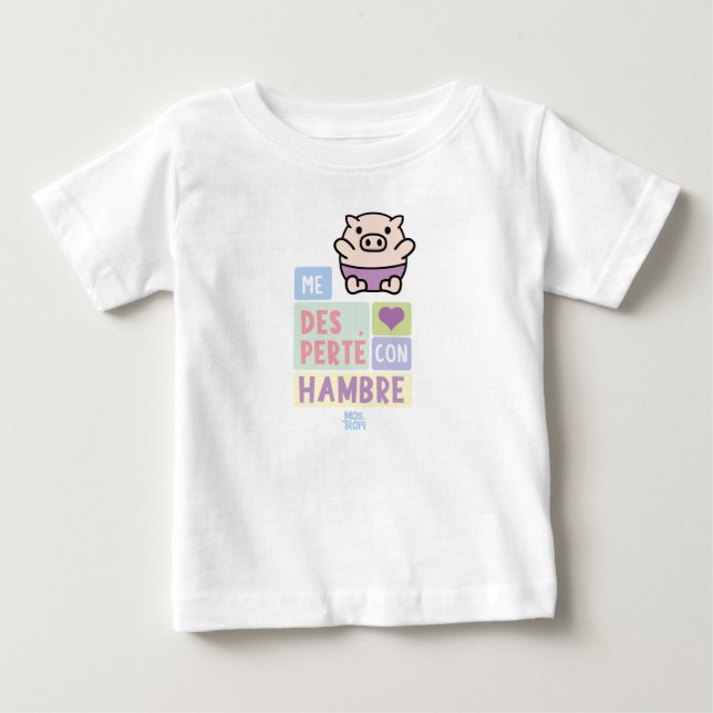 Para Bebê Camiseta Bebé│Me desperté con hambre (Frente)
