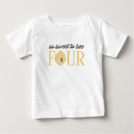 Para Bebê Camiseta Bee 4º Aniversário Sweet to Bee Four