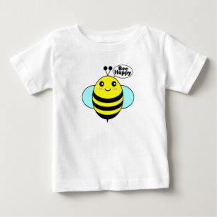 Para Bebê Camiseta Bee Feliz