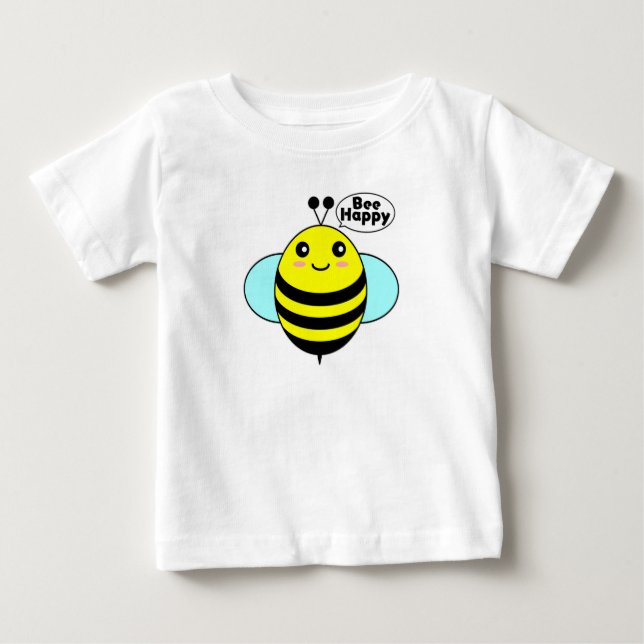 Para Bebê Camiseta Bee Feliz (Frente)