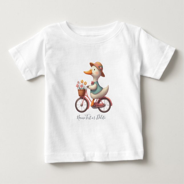 Para Bebê Camiseta Bicycle Bicycle Duck (Frente)