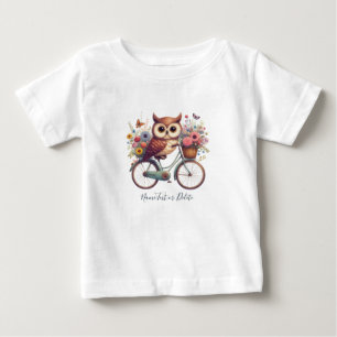 Para Bebê Camiseta Bicycle Owl Bicicleta