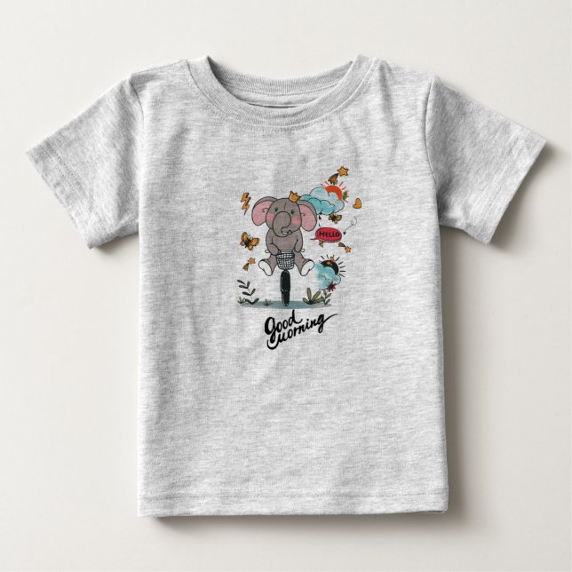 Para Bebê Camiseta Boa Manhã (Frente)