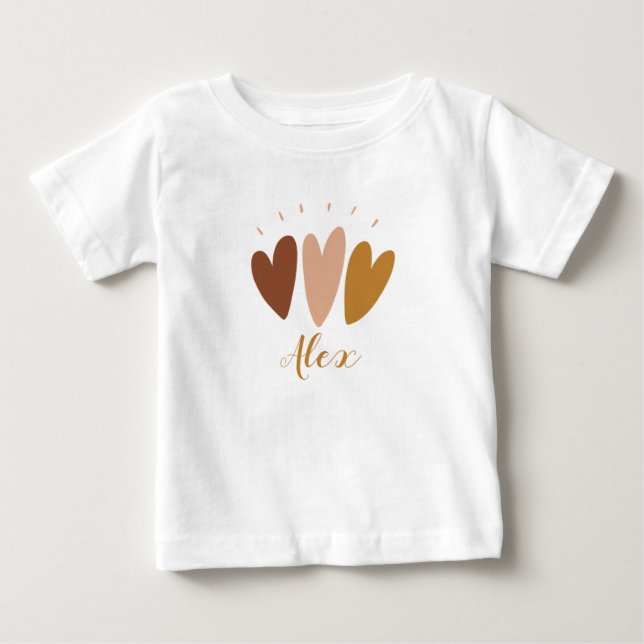 Para Bebê Camiseta boho charmosa com iniciais em formato de  (Frente)