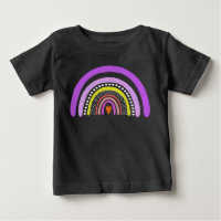 Camiseta Boho Doodle Coração Arco-Íris