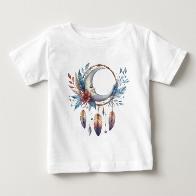 Para Bebê Camiseta Boho Moon Baby (Frente)
