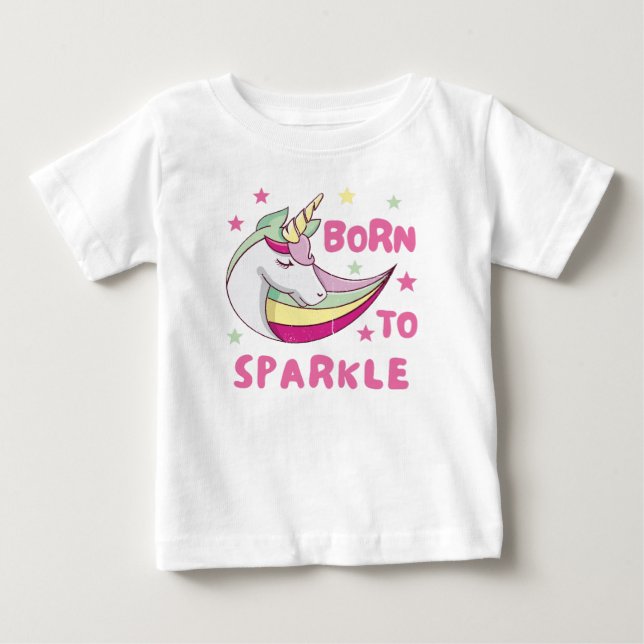 Para Bebê Camiseta Born to sparkle (Frente)