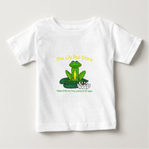 Para Bebê Camiseta Branca de Criança com Sapo em Folha de Ne