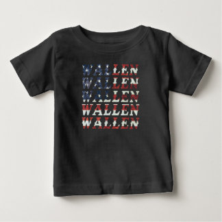 Para Bebê Camiseta branca de wallen gira americana Flag Red 