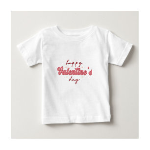 Para Bebê Camiseta branca do dia do Namorados feliz