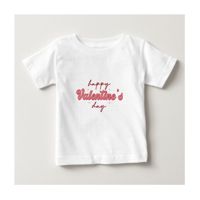 Para Bebê Camiseta branca do dia do Namorados feliz (happy valentine day white t shirt)