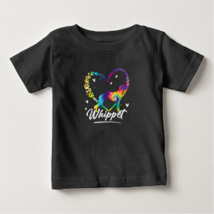 Para Bebê Camiseta Branca Dye Rainbow Dog Dover Gift T Shirt