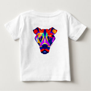 Para Bebê Camiseta branca infantil costas do cachorro de Ale