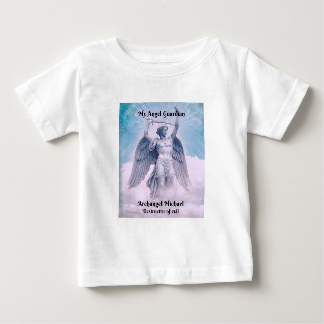 Para Bebê Camiseta Branca Michael Arcanel de Bebês (Frente)