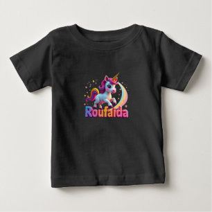 Para Bebê Camiseta Branca "Roufaida" Divertida e Brincadeira