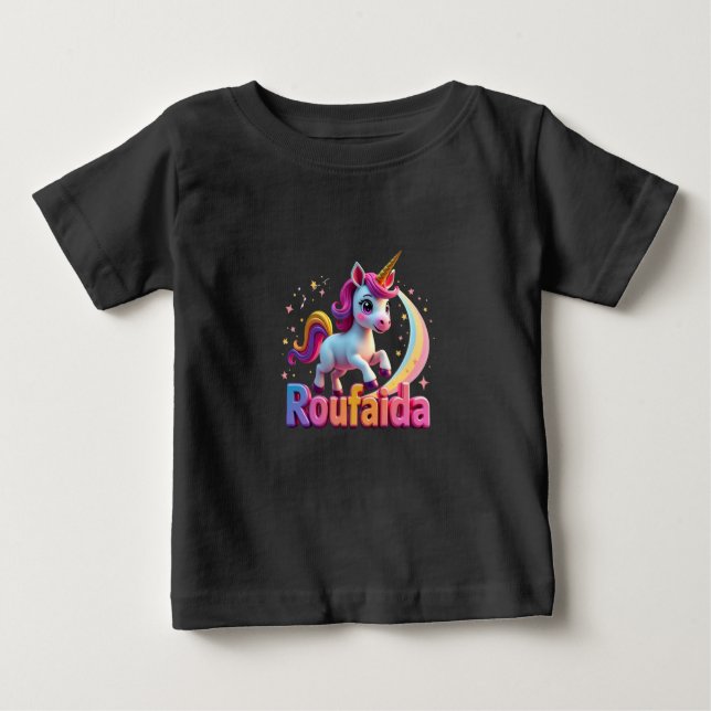 Para Bebê Camiseta Branca "Roufaida" Divertida e Brincadeira (Frente)