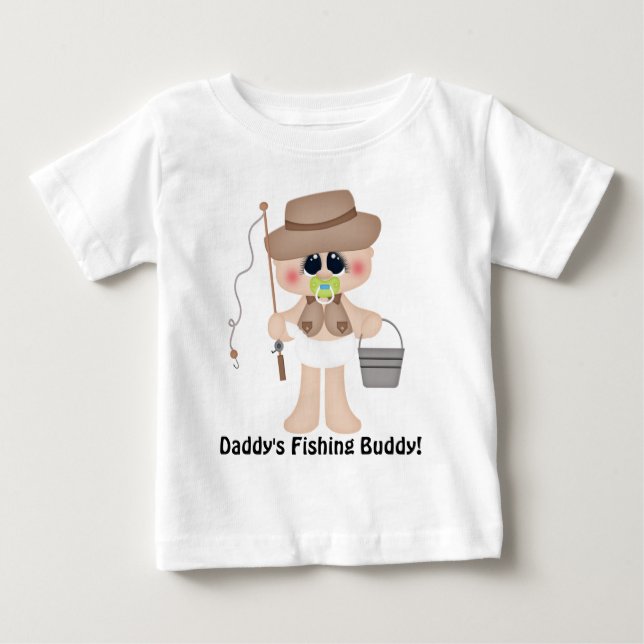Para Bebê Camiseta Buddy de Pesca de pai (Frente)