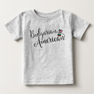 Para Bebê Camiseta Búlgara Americana Entwinted Hearts