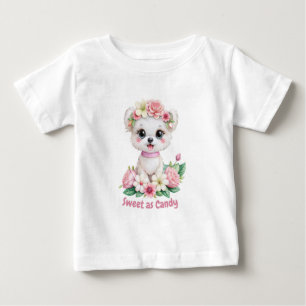 Para Bebê Camiseta Cachorrinho Fofo Doce Como Doce