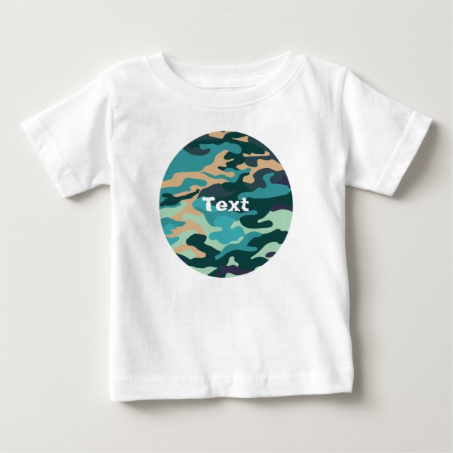Para Bebê Camiseta Camuflagem (Frente)