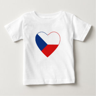 Para Bebê Camiseta Cardíaca Czechia Flag