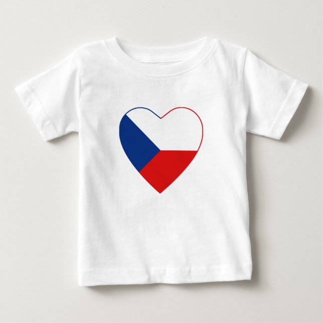 Para Bebê Camiseta Cardíaca Czechia Flag (Frente)