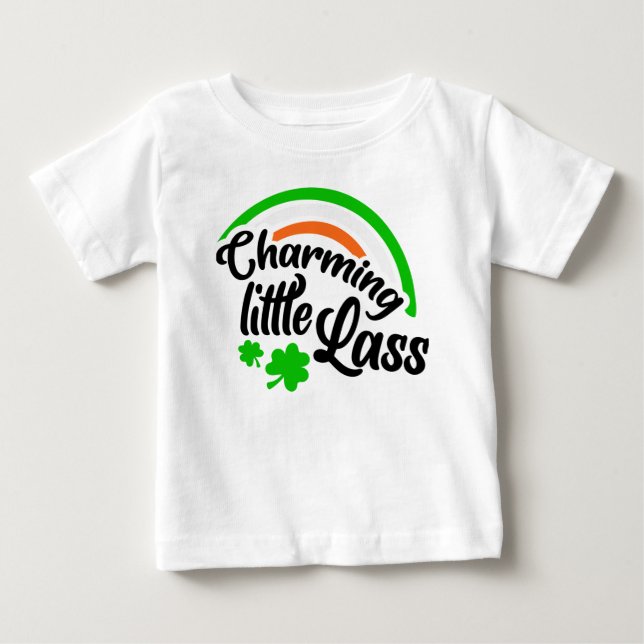 Para Bebê Camiseta Charming Little Lass Baby (Frente)