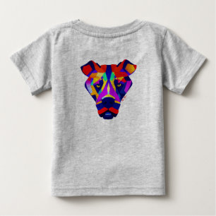 Para Bebê Camiseta cinza bebé costas do cachorro de Alexande