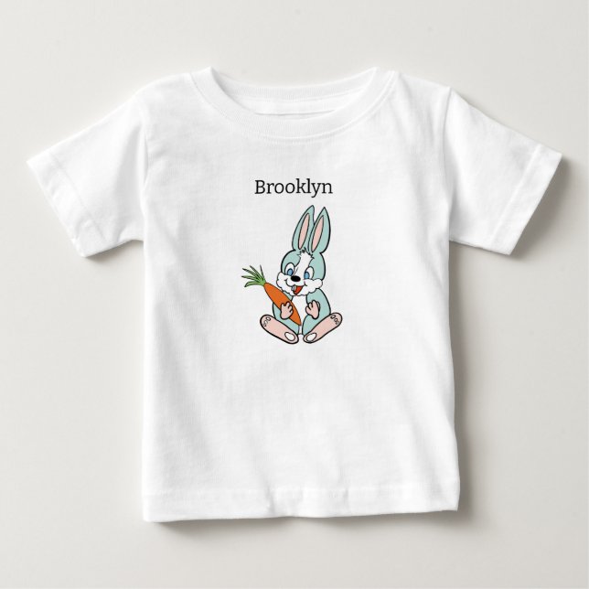 Para Bebê Camiseta "Coelho com cenoura (Frente)
