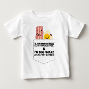 Para Bebê Camiseta com conversação de bacon e ovo