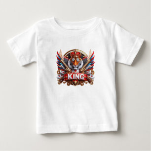Para Bebê Camiseta com Tipografia 'O REI'