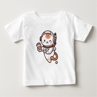 Para Bebê Camiseta con gatito en el espacio 
